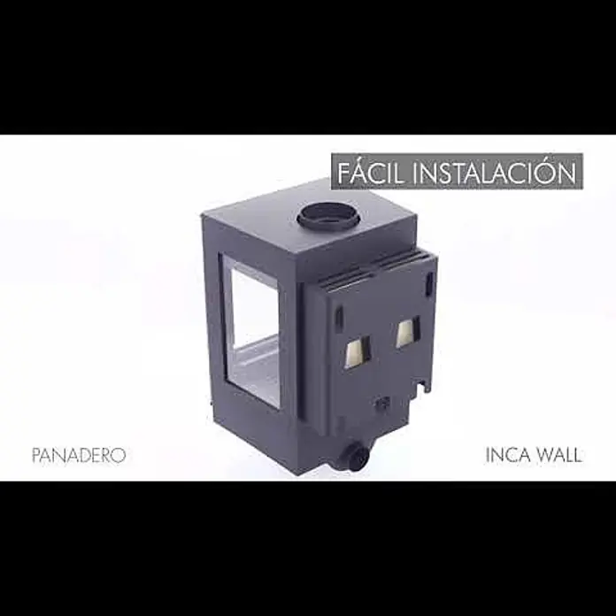 Panadero Estufa de leña Inca Wall - 8 kW, Volumen de calefacción: 250 m³, Negro - INCA WALL EcoDesign