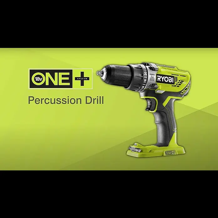 Ryobi ONE+ Taladro atornillador percutor de batería R18PD-0 - 18 V, Sin batería, Número de revoluciones de marcha en vacío: 0 r.p.m. - 1.800 r.p.m. - Ryobi