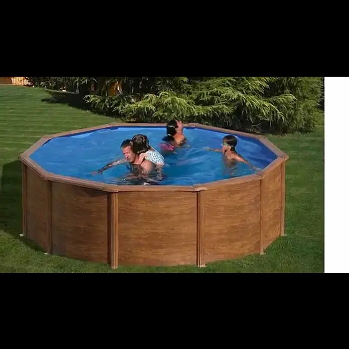 Gre Piscina circular desmontable Sicilia - Ø x Al: 350 x 120 cm, 10.102 l, Marrón claro - Piscina redonda SICILIA Gre / Round pool SICILIA Gre