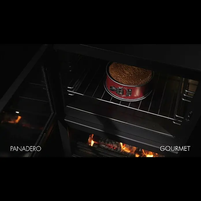 Panadero Estufa de leña Gourmet - 7,1 kW, Volumen de calefacción: 280 m³, Antracita - GOURMET EcoDesign