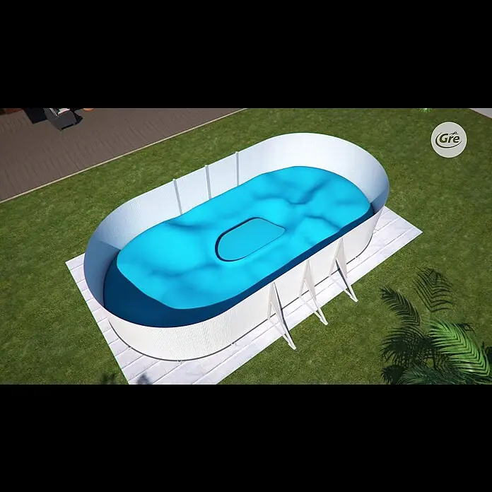 Gre Piscina ovalada enterrada Sumatra - L x An x Al: 800 x 320 x 120 cm, 30.000 l, Blanco - Piscinas desmontables de acero Gre / Gre Steel wall removable pools