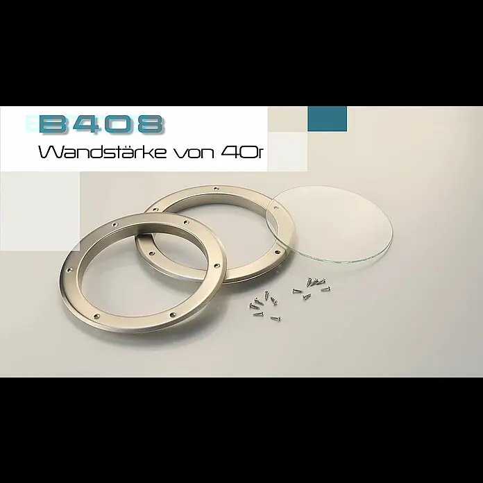 Mottez Bullauge - Metall, Silber, Verglasung: Klar, Durchmesser: 26 cm - B408 version allemande