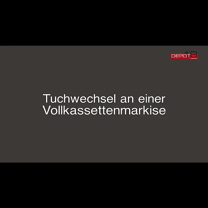 Sunfun Ersatztuch - Beige/Grau, Breite: 3,5 m, Ausfall: 3 m, Passend für: Sunfun Vollkassettenmarkise Beige/Grau 3,5 x 3 m - Tuchwechsel bei einer Vollkassettenmarkise - Depot18
