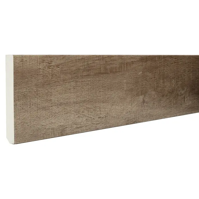 Zócalo de PVC Roble Nordmann - 2,2 m x 13 mm x 90 mm, 10 pzs. - Primer plano