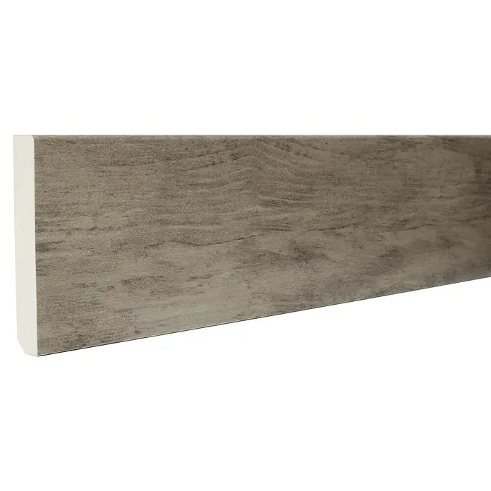 Zócalo de PVC Gris Perla - 2,2 m x 13 mm x 90 mm, 10 pzs. - Primer plano