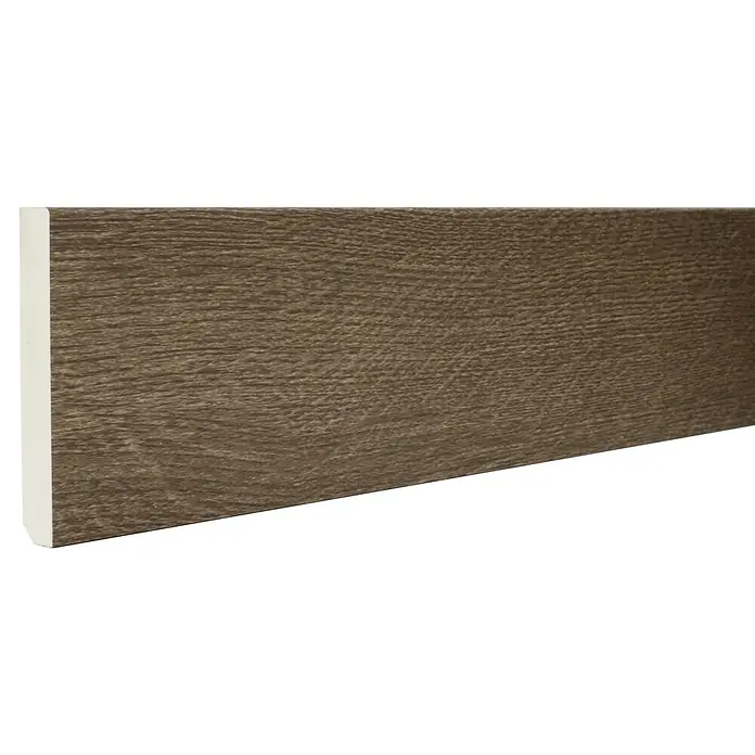Zócalo de PVC Smoked Oak Dark Grey - 2,2 m x 13 mm x 90 mm, 10 pzs. - Primer plano