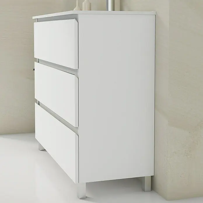 Mueble de lavabo Ons - L x An x Al: 38,6 x 100 x 83,3 cm, Blanco, Mate - Foto ambiente