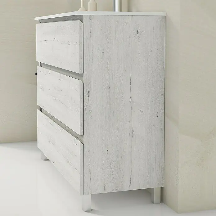 Mueble de lavabo Ons - L x An x Al: 38,6 x 100 x 83,3 cm, Silver, Mate - Foto ambiente