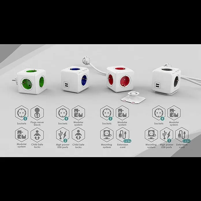 Ladrón Power Cube - Blanco, 16 A, 240 W - The PowerCube Family