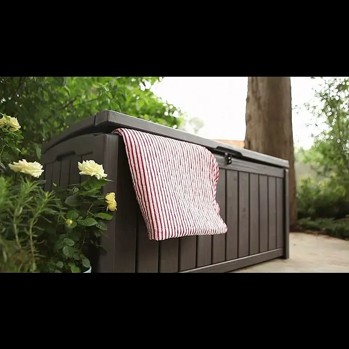 Keter Baúl para jardín Glenwood - Marrón, 128 x 65 x 61 cm, Polipropileno - Baúl Glenwood
