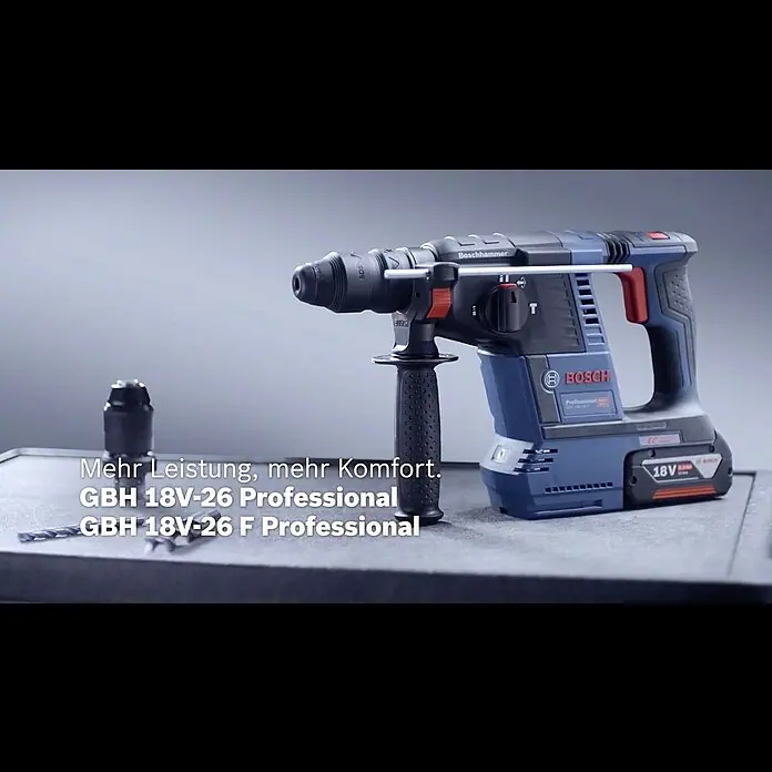 Bosch Professional Akku-Bohrhammer GBH 18V-26 L-Boxx - 18 V, Ohne Akku, Einzelschlagstärke: 2,6 J - Bosch Akku-Bohrhammer GBH 18V-26 & GBH 18V-26 F Professional