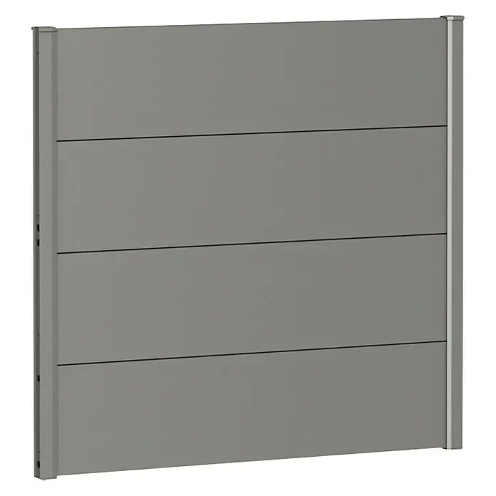 Biohort Sichtschutzelement - 100 x 90 cm, Stahl, Quarzgrau Metallic - Vorderansicht