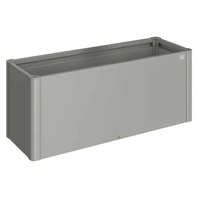 Biohort Hochbeet Belvedere - L x B x H: 53 x 152 x 61 cm, Quarzgrau Metallic, Stahl - Diagonale Ansicht