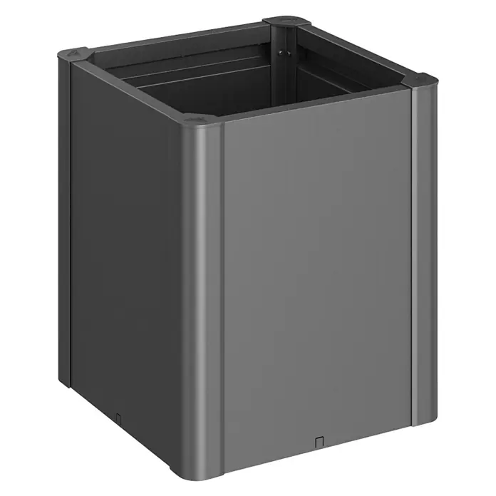 Biohort Hochbeet Belvedere - L x B x H: 53 x 53 x 61 cm, Dunkelgrau Metallic, Stahl - Diagonale Ansicht