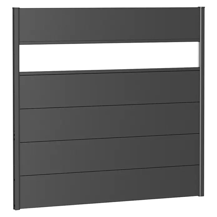Biohort Sichtschutzelement - B x H: 150 x 135 cm, Kunststoff, Dunkelgrau Metallic - Diagonale Ansicht
