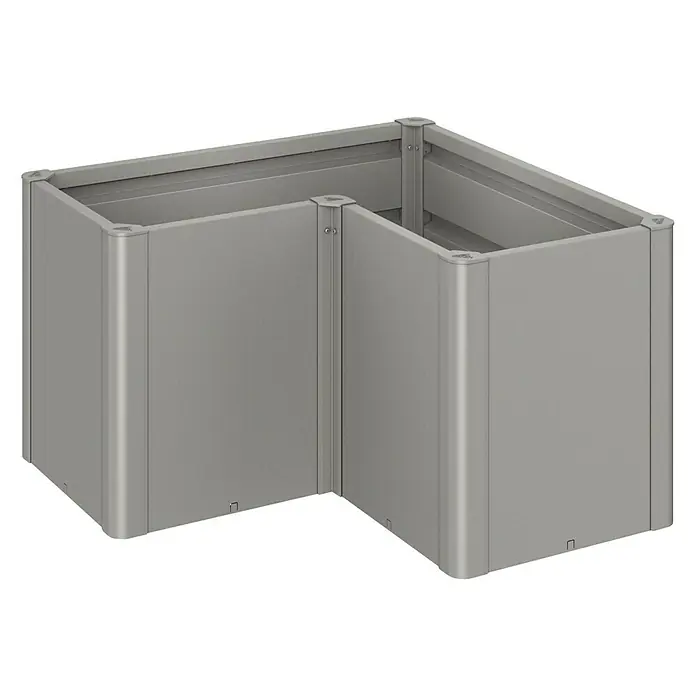 Biohort Hochbeet Belvedere - L x B x H: 102 x 102 x 61 cm, Quarzgrau Metallic, Stahl - Diagonale Ansicht