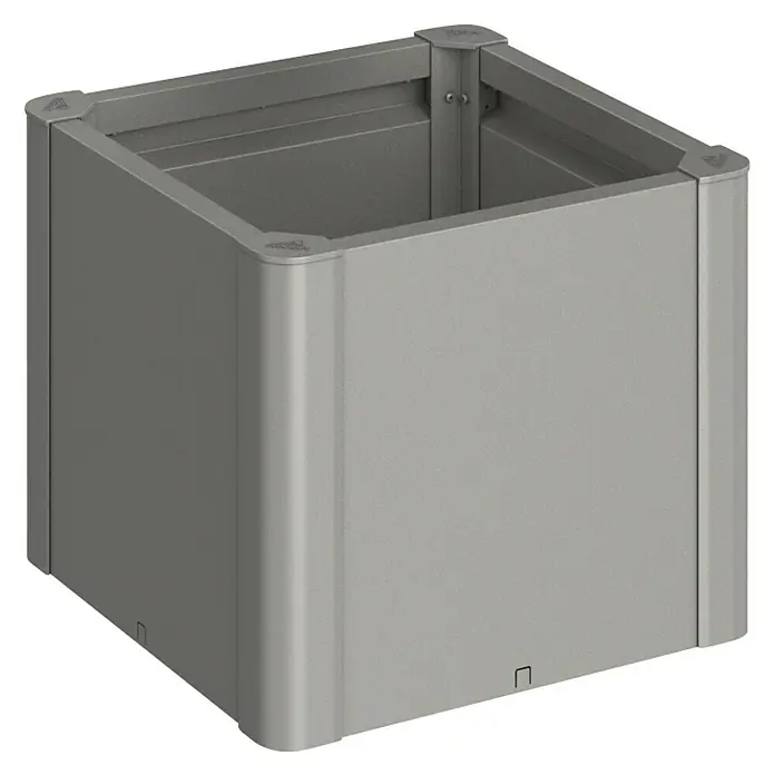 Biohort Hochbeet Belvedere - L x B x H: 53 x 53 x 45 cm, Quarzgrau Metallic, Stahl - Diagonale Ansicht