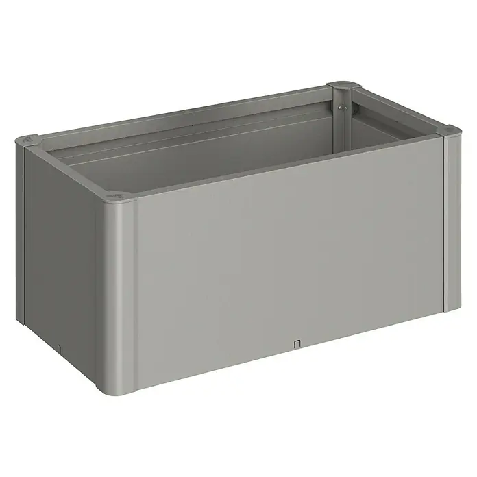Biohort Hochbeet Belvedere - L x B x H: 53 x 102 x 45 cm, Quarzgrau Metallic, Stahl - Diagonale Ansicht