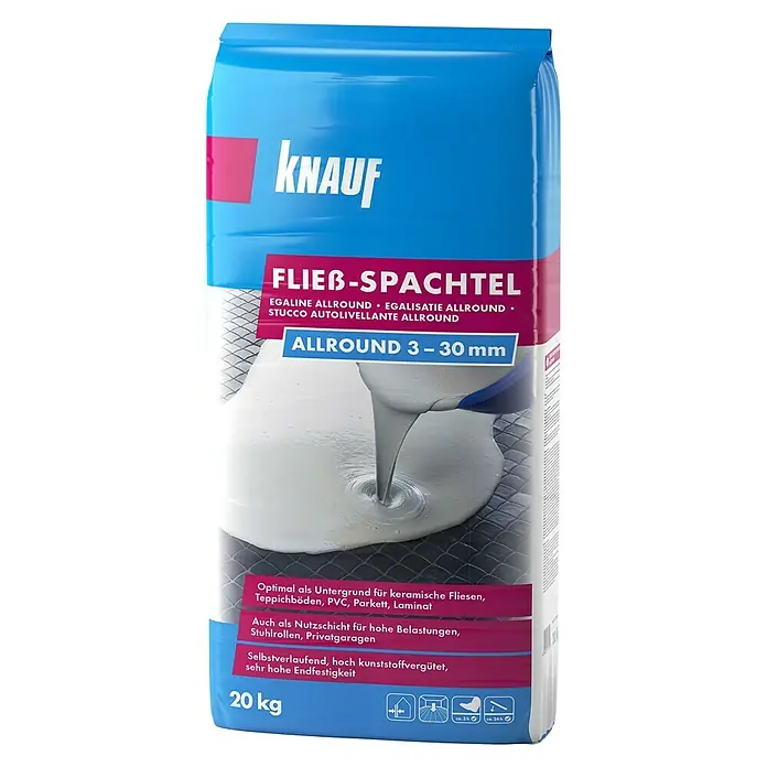 Knauf Fließspachtel allround - 10 kg, Schichtdicke: 3 - 30 mm - Vorderansicht