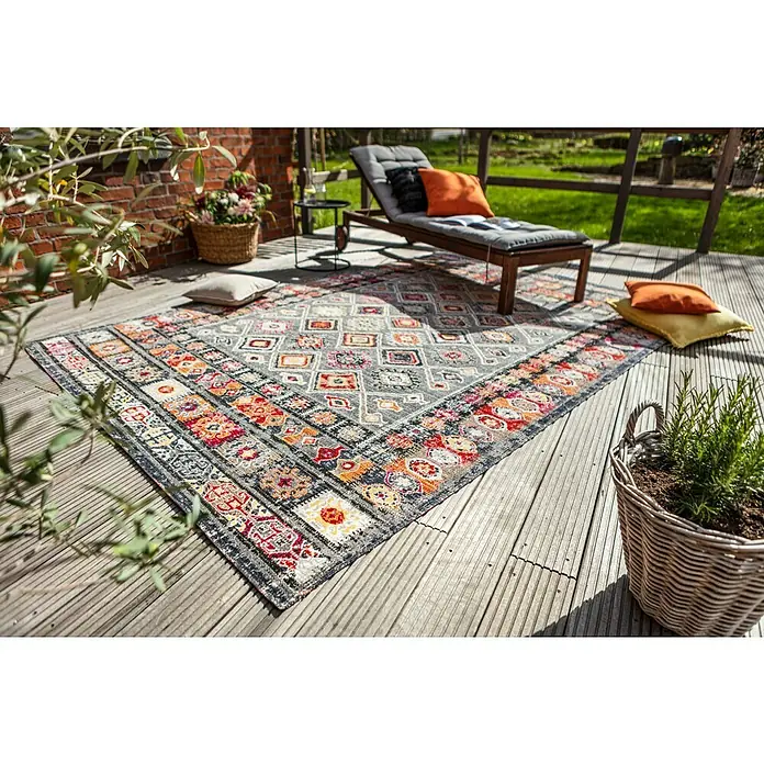 Outdoor-Teppich Bonnie - Bunt Hell, 230 x 160 cm, 100 % Polypropylen - Stimmungsaufnahme