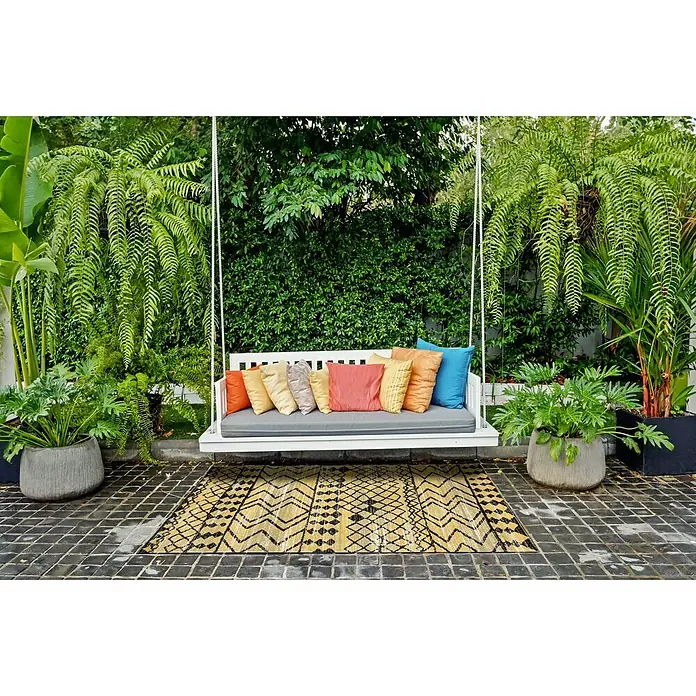 Outdoor-Teppich Bonnie - Gelb, 230 x 160 cm, 100 % Polypropylen - Stimmungsaufnahme