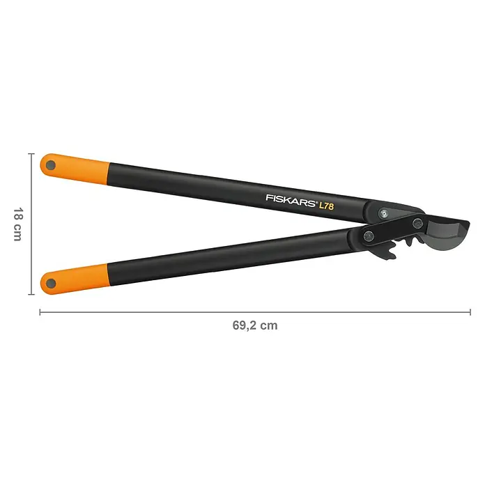 Fiskars PowerGear Hebel-Astschere - Bypass, Max. Aststärke: 50 mm - Skizze