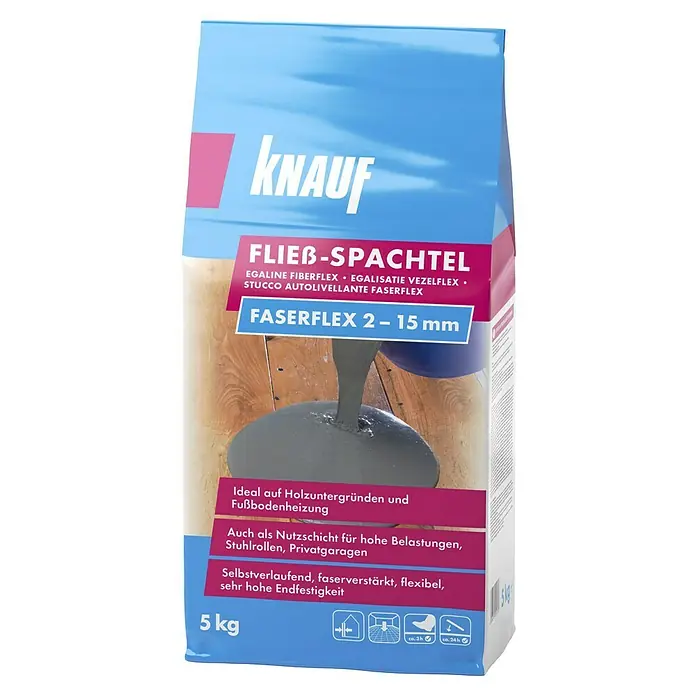 Knauf Fließspachtel Faserflex - 5 kg, Schichtdicke: 2 - 15 mm - Vorderansicht