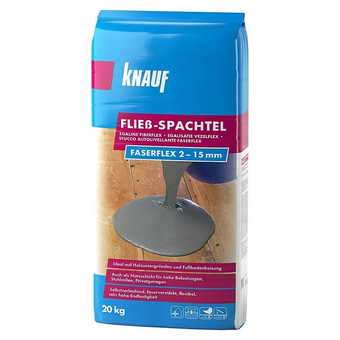 Knauf Fließspachtel Faserflex - 20 kg, Schichtdicke: 2 - 15 mm - Vorderansicht