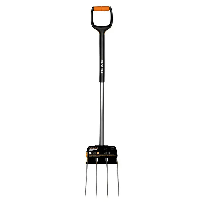 Fiskars Xact Dunggabel - Arbeitsbreite: 18,5 cm, Anzahl Zinken: 4, Langstiel - Vorderansicht