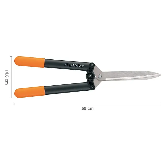 Fiskars Heckenschere PowerLever HS 52 - Antihaftbeschichtet - Skizze