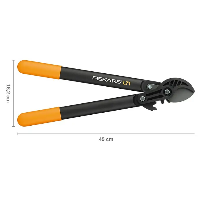 Fiskars PowerGear Getriebe-Astschere L71 - Amboss, Max. Aststärke: 38 mm - Skizze