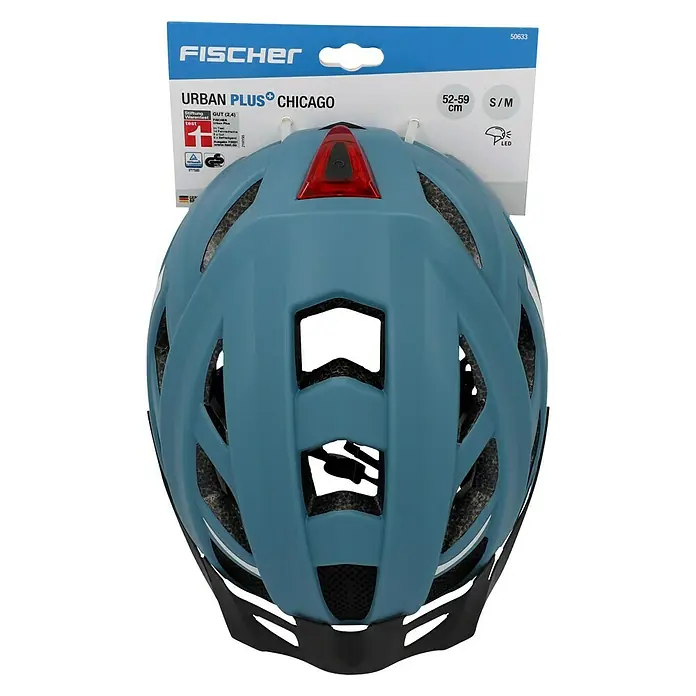 Fischer Fahrradhelm Urban Plus Chicago - L/XL 58 - 61 cm, Hellblau - Draufsicht