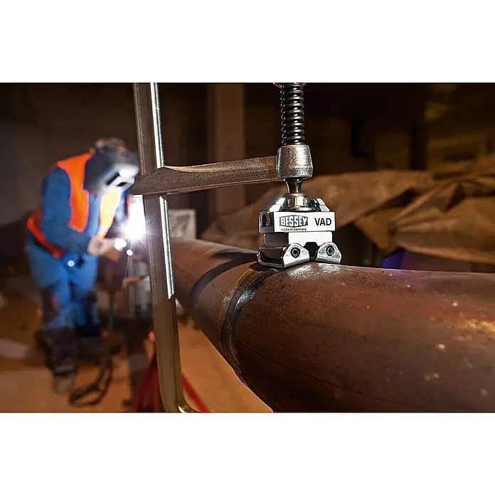 Bessey Spannaufsatz Vario VAD - 2 -tlg., Geeignet für: Ovale, runde und winklige Werkstücke - Anwendungsbeispiel