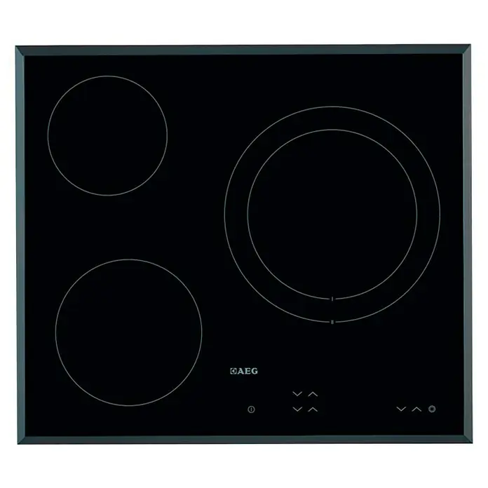 AEG Placa de cocción vitrocerámica HK623021FB - Zonas de cocción: 3 ud., Eléctrico, Indicador de calor residual, Vitrocerámica - Vista superior