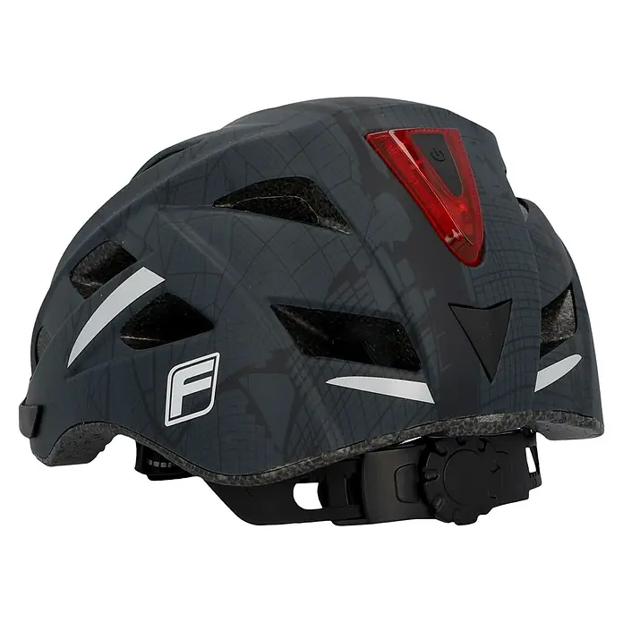 Fischer Fahrradhelm Urban Plus Brooklyn - L/XL 58 - 61 cm, Anthrazit/Schwarz - Diagonale Ansicht