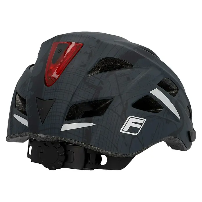 Fischer Fahrradhelm Urban Plus Brooklyn - L/XL 58 - 61 cm, Anthrazit/Schwarz - Diagonale Ansicht