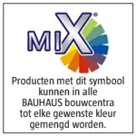 Producten met dit symbool kunnen in alle BAUHAUS bouwcentra tot elke gewenste kleur gemengd worden.