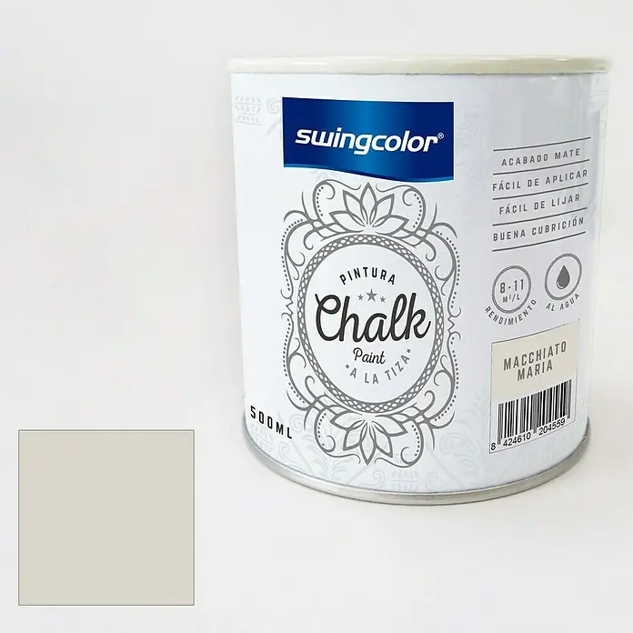 swingcolor Pintura de tiza Chalk Paint - Macchiato Maria, 500 ml, Mate - Producto en uso