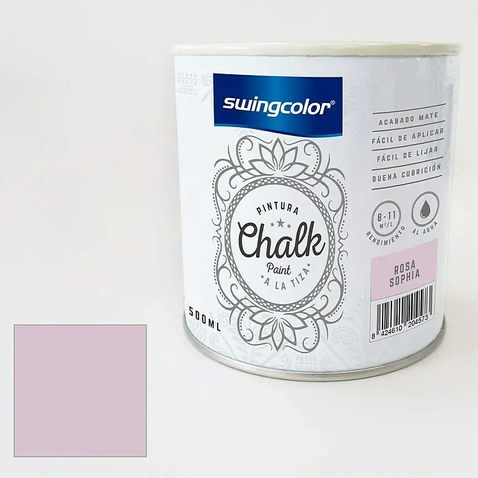 swingcolor Pintura de tiza Chalk Paint - Rosa Sophia, 500 ml, Mate - Producto en uso