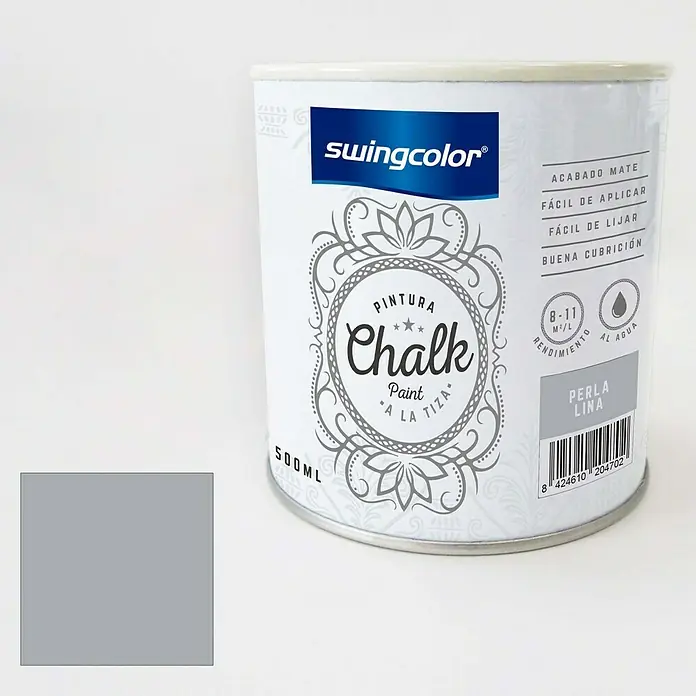 swingcolor Pintura de tiza Chalk Paint - Perla Lina, 500 ml, Mate - Producto en uso