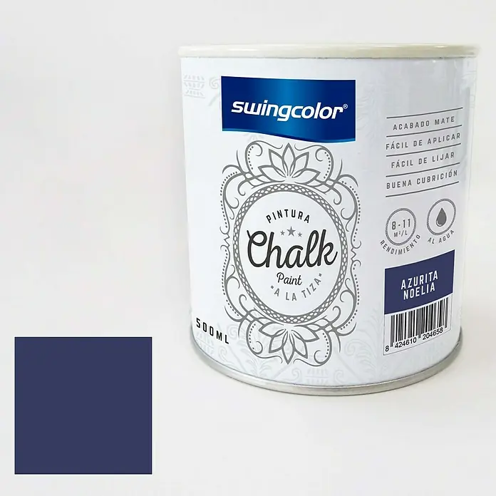 swingcolor Pintura de tiza Chalk Paint - Azurita Noelia, 500 ml, Mate - Producto en uso