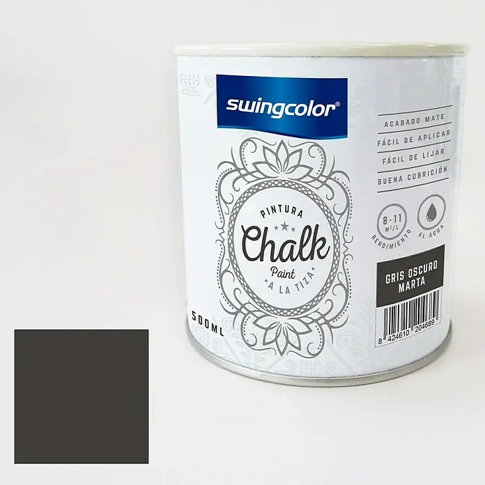 swingcolor Pintura de tiza Chalk Paint - Gris Marta, 500 ml, Mate - Producto en uso