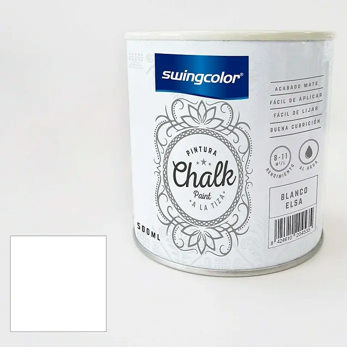 swingcolor Pintura de tiza Chalk Paint - Blanco Elsa, 500 ml, Mate - Producto en uso