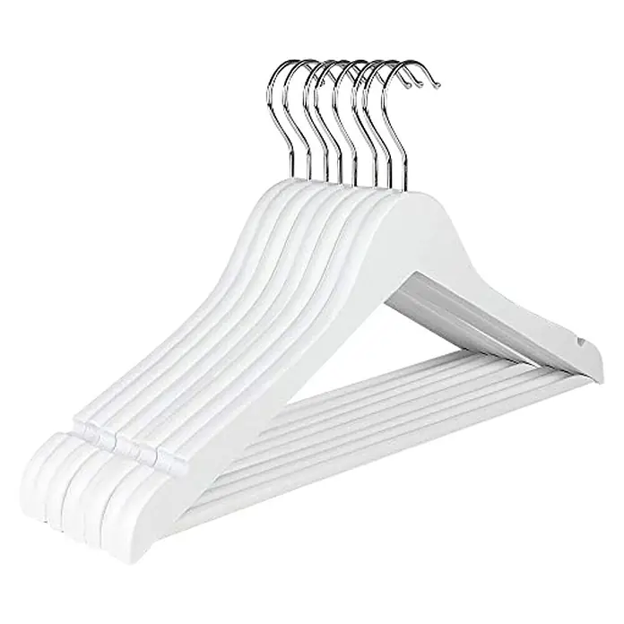 Percha para ropa - 6 uds., Blanco - Vista angular
