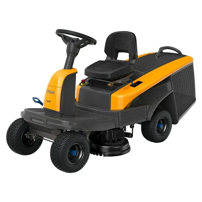 Akku-Rasentraktor Swift 372E - 48 V, 7,5 Ah, Schnittbreite: 72 cm - Diagonale Ansicht