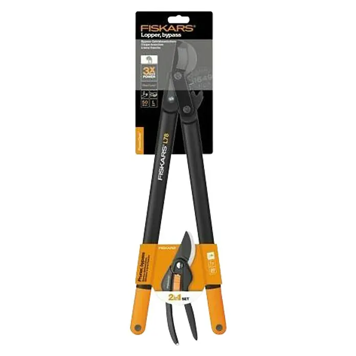 Fiskars Takken- en snoeischaarset l78 + p26 - 2-delig - Vooraanzicht