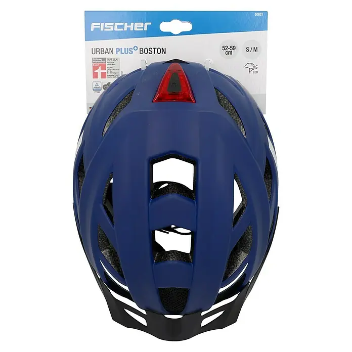 Fischer Fahrradhelm Urban Plus Boston - S/M 52 - 59 cm, Blau - Draufsicht