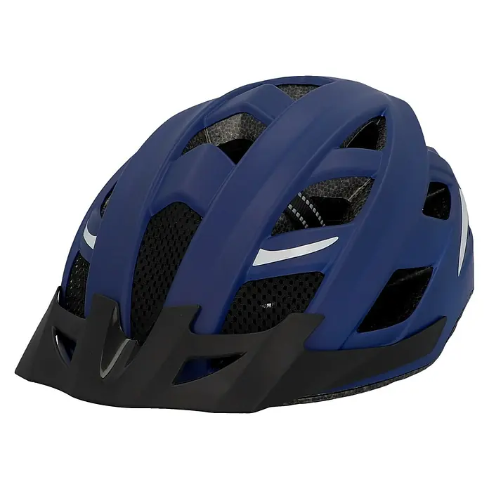 Fischer Fahrradhelm Urban Plus Boston - S/M 52 - 59 cm, Blau - Diagonale Ansicht