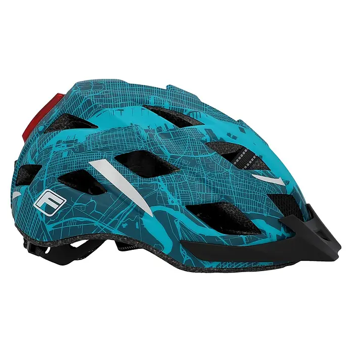 Fischer Fahrradhelm Urban Plus New York - S/M 52 - 59 cm, Türkis/Petrol - Rechte Seitenansicht