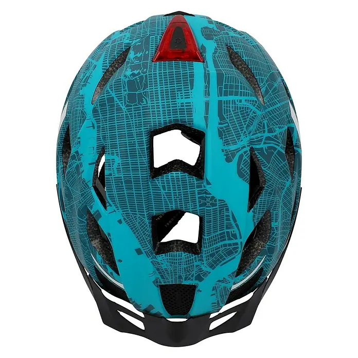 Fischer Fahrradhelm Urban Plus New York - S/M 52 - 59 cm, Türkis/Petrol - Draufsicht